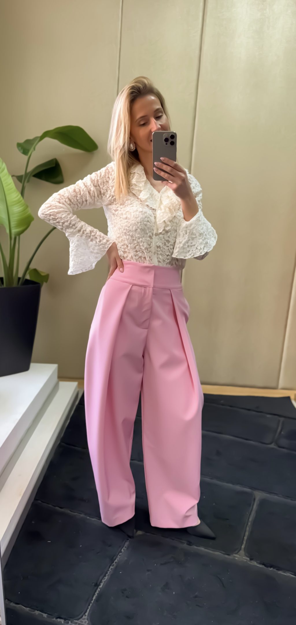 Pink Classic Trousers Lumina