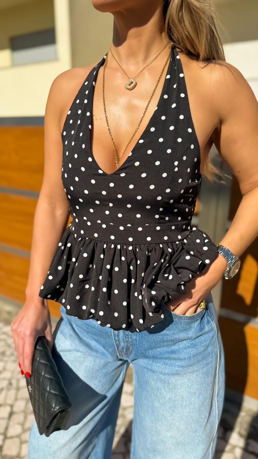 PEPLUM BALLS TOP