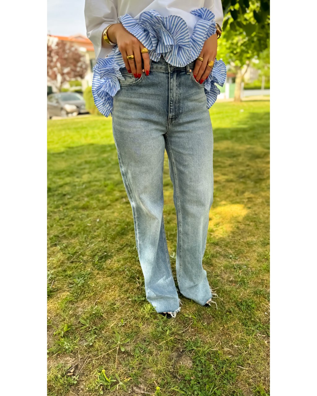 Calça de Ganga Queen Wide Leg