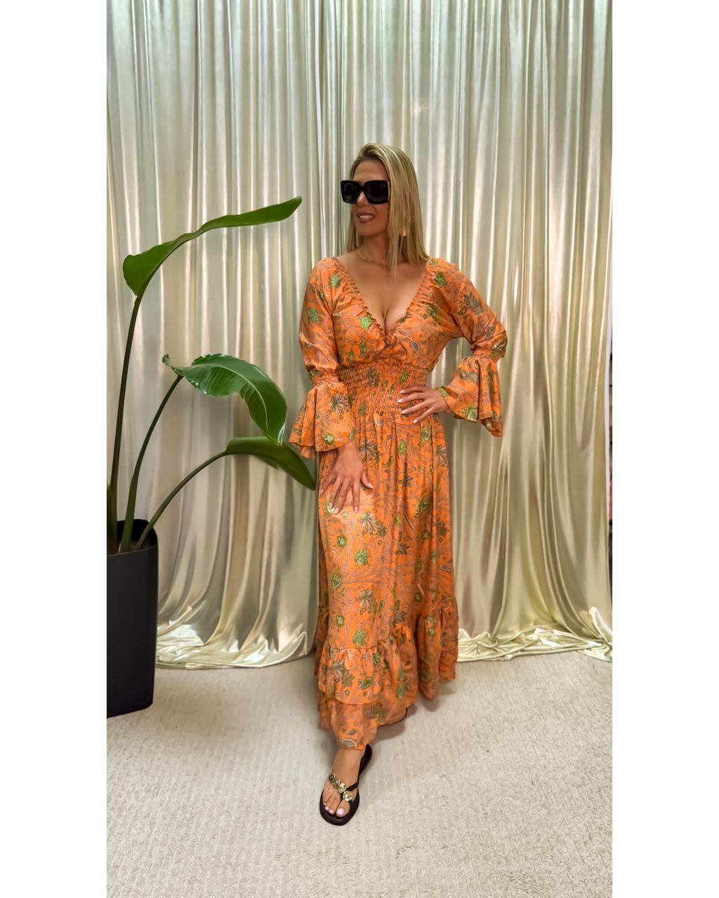 Orange Flower Dress