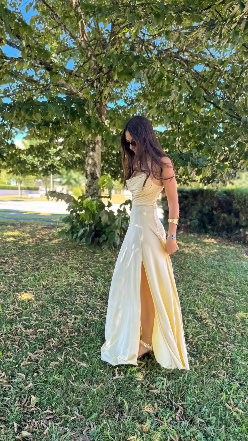 Vestido Amarelo com Drapeado
